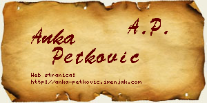 Anka Petković vizit kartica